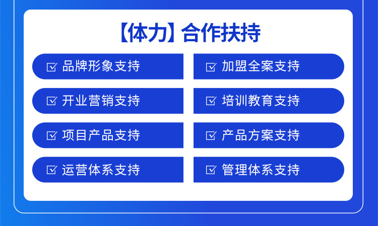 陌谷合作扶持：品牌形象支持，加盟全案支持，开业营销支持，培训教育支持，项目产品支持，产品方案支持，运营体系支持，管理体系支持